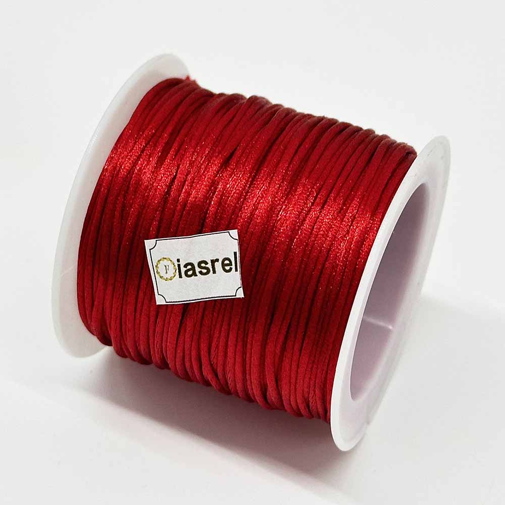 Fiasrel 30pcs 30 Color 1.5mm Rattail Satin Macrame Nylon Silk Cord Braided Jewelry String Thread for DIY Jewelry Making Craft Supplies