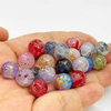 Fiasrel 50/300pcs 8/10mm White Jade Inked And Splashed Beads Mixed Color Gradient Glass Beads for Jewelry Making Handmade DIY Bracelet Necklace Phone Chain Crafts Small Business Supplies