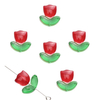 Fiasrel 20/50/100 Pairs Jelly Style Gradient Glass Tulip Flower Beads for DIY Jewelry Making Handcrafted Necklace Earring Accessories