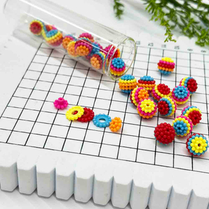 Fiasrel 20/50pcs 10-20mm Straight Hole Rainbow Detachable Acrylic Bayberry Ball Beads for Jewelry Making DIY Fashion Special Cute Bracelet Necklace Earrings