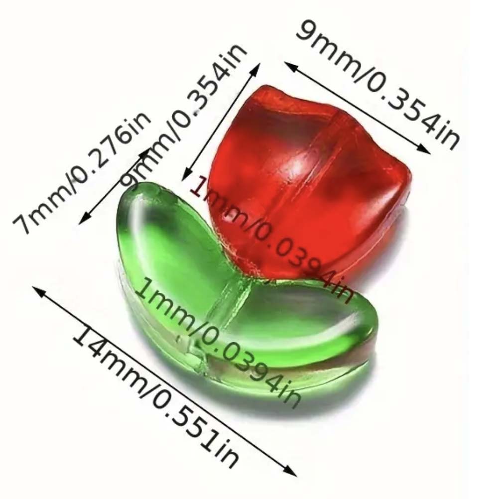 Fiasrel Glass Tulip beads with Flowers And Leaves size2
