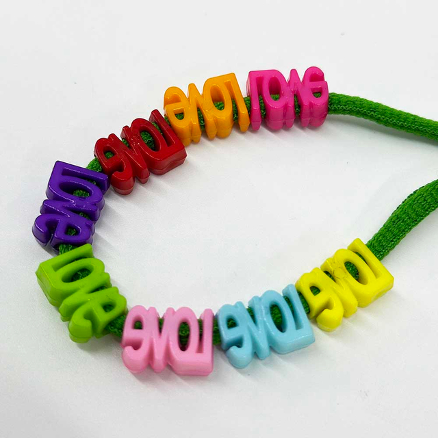Fiasrel 50pcs Mixed Color Straight Hole Beads Charms Acrylic Love Alphabet Beads for DIY Necklace Bracelet Jewelry Making Supplies