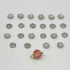 Fiasrel 50pcs Pure Silver Hollow Petal Flower Pendants DIY Beading Charms Flower Cap Beads for DIY Jewelry Making Bracelet Necklace Earring Craft Accessory Supplier