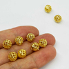 Fiasrel 18k Golden Plated 4/6/8mm Hollow Spacer Beads for DIY Jewelry Making Bracelet Necklace Accessories Supplies