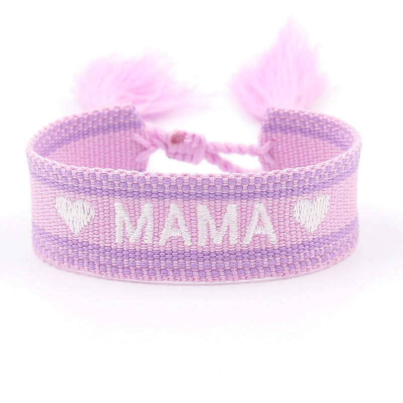 Fiasrel Ribbon Bracelet MAMA Friendship Woven Bracelet