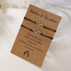 Fiasrel Mother's Day Bracelet Popular 2Pieces/Set Charm Couple Friendship Bracelet Hand-woven 