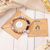 Fiasrel Mama Birthday Mother's Day Gifts Heart Pendant Bracelets Diffuser Natural Stone Beaded Bracelet