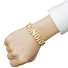 Fiasrel Hot-Selling 18K Gold Plated Chubby Balloon DIY Zircon Letter Bracelet