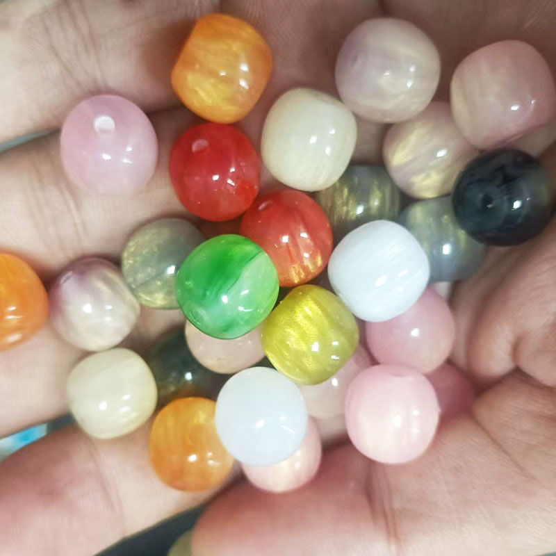 Fiasrel Starry Sky Cat-Eye Beads DIY Craft Beads for Bracelets Necklaces