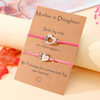 Fiasrel Creative Bracelets Gift for Mother Day Heart Pendant Hand Wove Bracelets