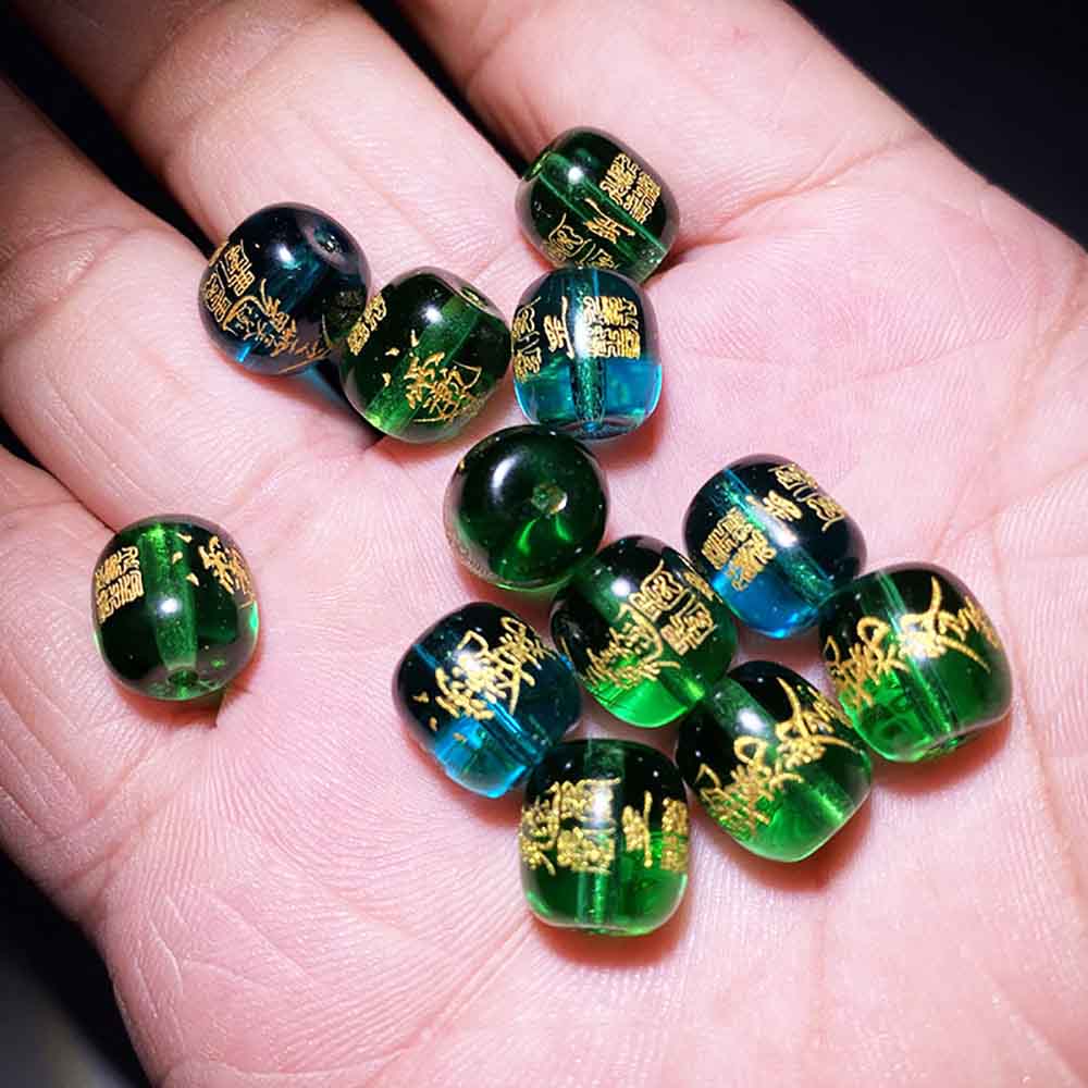 Fiasrel 2025 "Sui Sui Zhu" Engraved Beads | Year of the Snake Accessories | Loose Carved Beads for DIY Bracelets | "Yearly Blessings" Charms