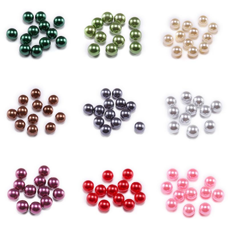 Fiasrel No Hole Imitation Pearl Beads Clothing Store Accessories Colorful ABS Pearl Beads