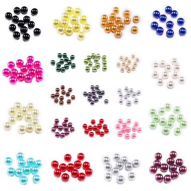 Fiasrel No Hole Imitation Pearl Beads Clothing Store Accessories Colorful ABS Pearl Beads