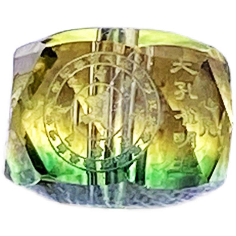 Fiasrel Peacock Dharma King Mantra Beads Faceted Citrine & Green Quartz Scripture Beads Loose Mahamayuri Jewelry Components 