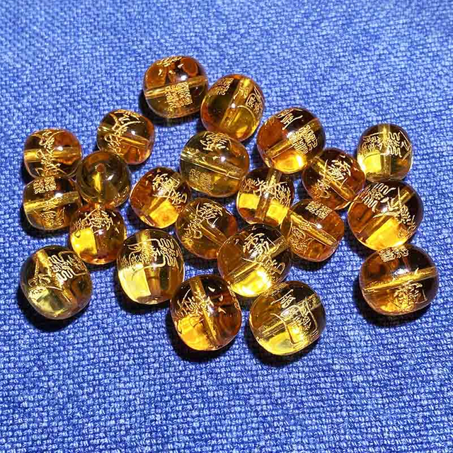 Fiasrel Snake Year Perpetual Beads - Citrine Spacer Beads & Cord Accessories for 2025 Zodiac Bracelet Making