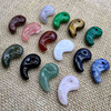 Fiasrel Anime Onmyoji Daitengu Collection: 3mm Magatama Drop Pendants – 30x16 Hole Natural Agate & Crystal Beads for Cosplay Bracelets