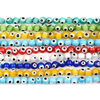 Fiasrel 1bundle 4/6/8/10mm Evil Eye Round Glass Beads Mixed Color Turkish Beads DIY Glass Bead for Bracelet Necklace