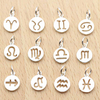 fiasrel 1bundle S925 Sterling Silver 12 Zodiac Charms – Round Pendant for DIY Bracelet Jewelry