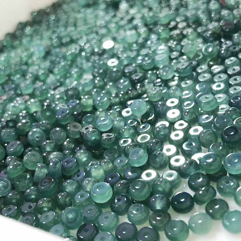 fiasrel Natural Jadeite Abacus Beads – Icy Blue Water Jade Round Beads for DIY Jewelry Making
