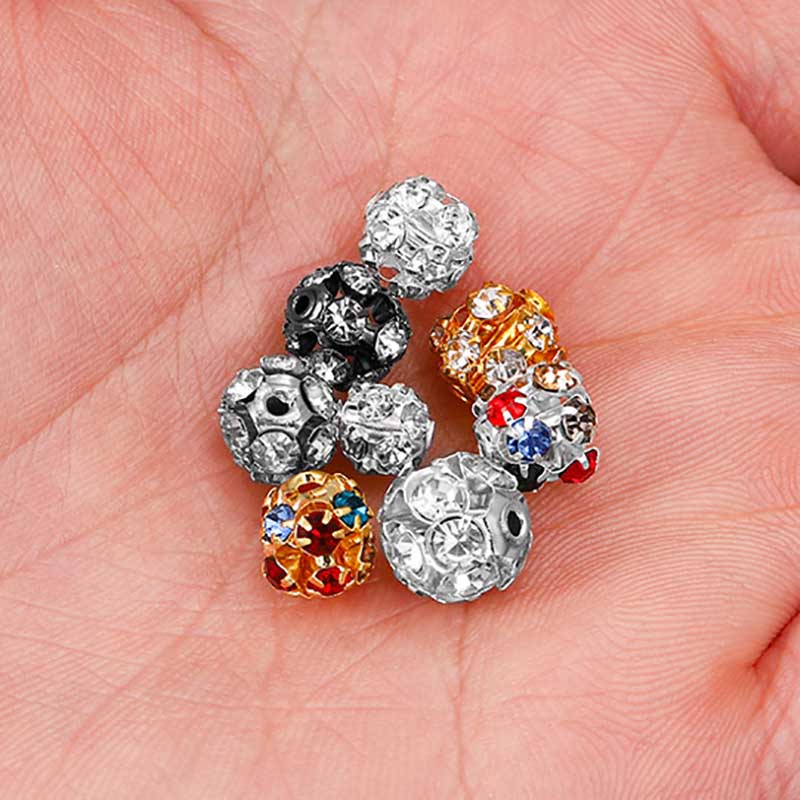 Fiasrel 1bundle 2-Hole Crystal Spacer Beads – DIY Bracelet Making Supplies ，Rhinestone Bead Flowers