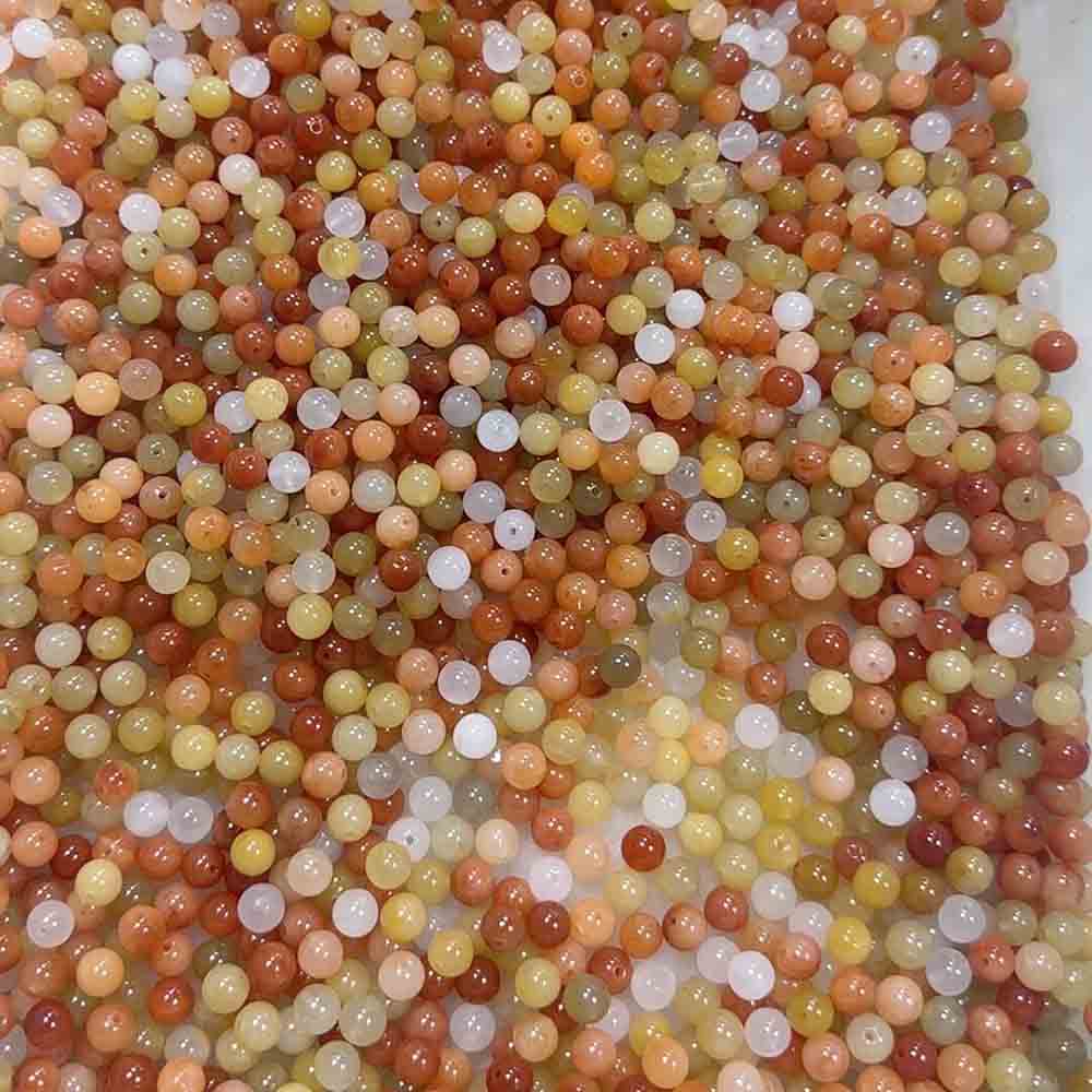 fiasrel 1bundle Natural Golden Silk Jade Loose Beads Handmade DIY Beading Supplies for Bracelets 
