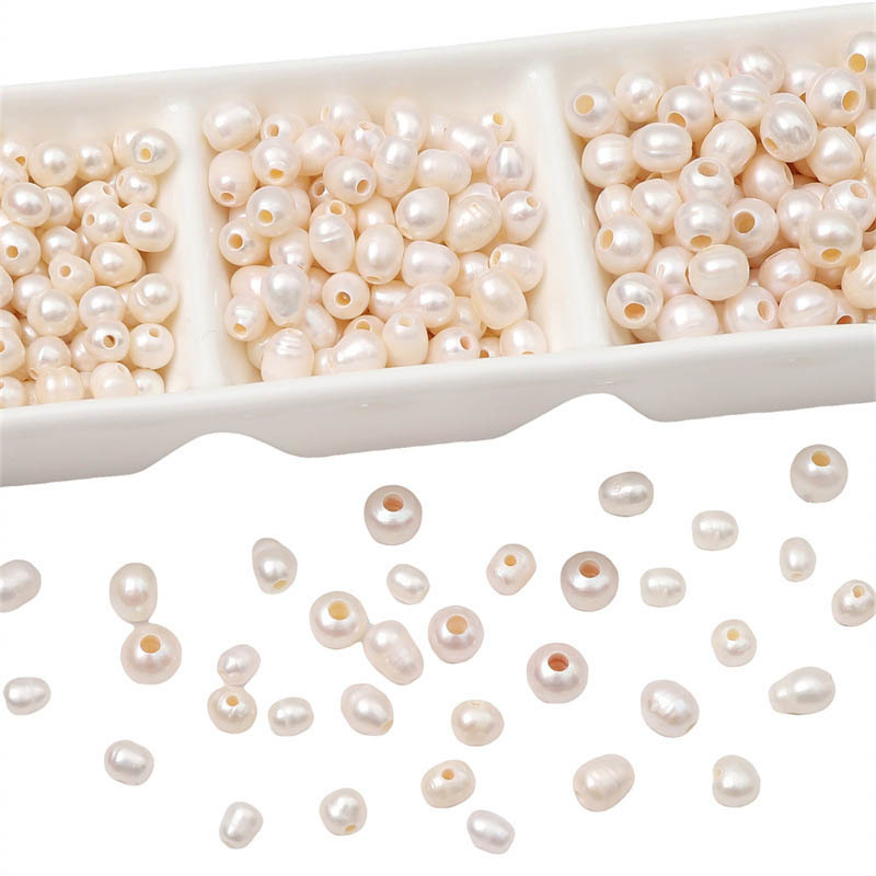 fiasrel 1bundle Natural Freshwater Pearl DIY Jewelry Supplies for Handmade Bracelets & Necklaces