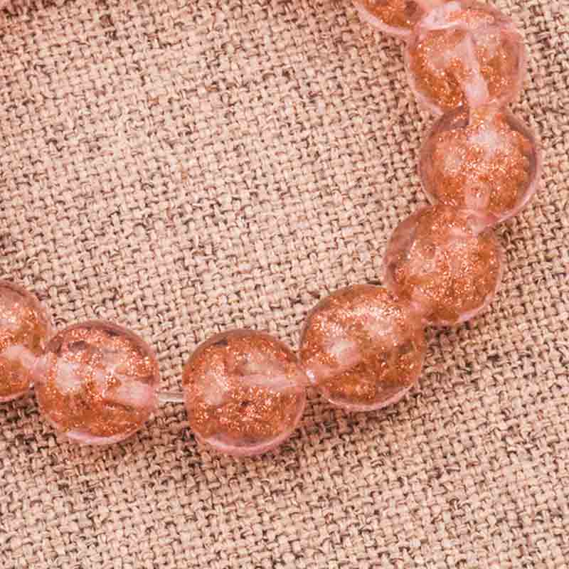 fiasrel 1bundle 8-12mm Star Sand & Glitter Glass Beads Crystal Round Beads – DIY Glass Jewelry Accessories Bracelet Loose Beads Materials