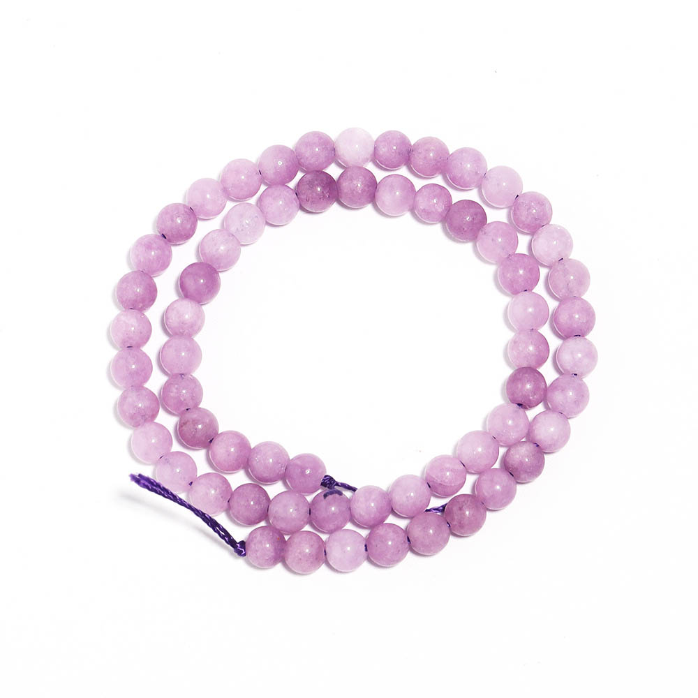 fiasrel 1bundle Natural Purple Mica Round Beads & Lepidolite Loose Stones – DIY Necklace & Bracelet Beading 