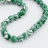 fiasrel 1bundle Round Natural Stones & Simulated Malachite Loose Beads for DIY Necklace Making