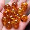 fiasrel 1bundle Amber Sun-Spangled Amber Single Piece Round Bead