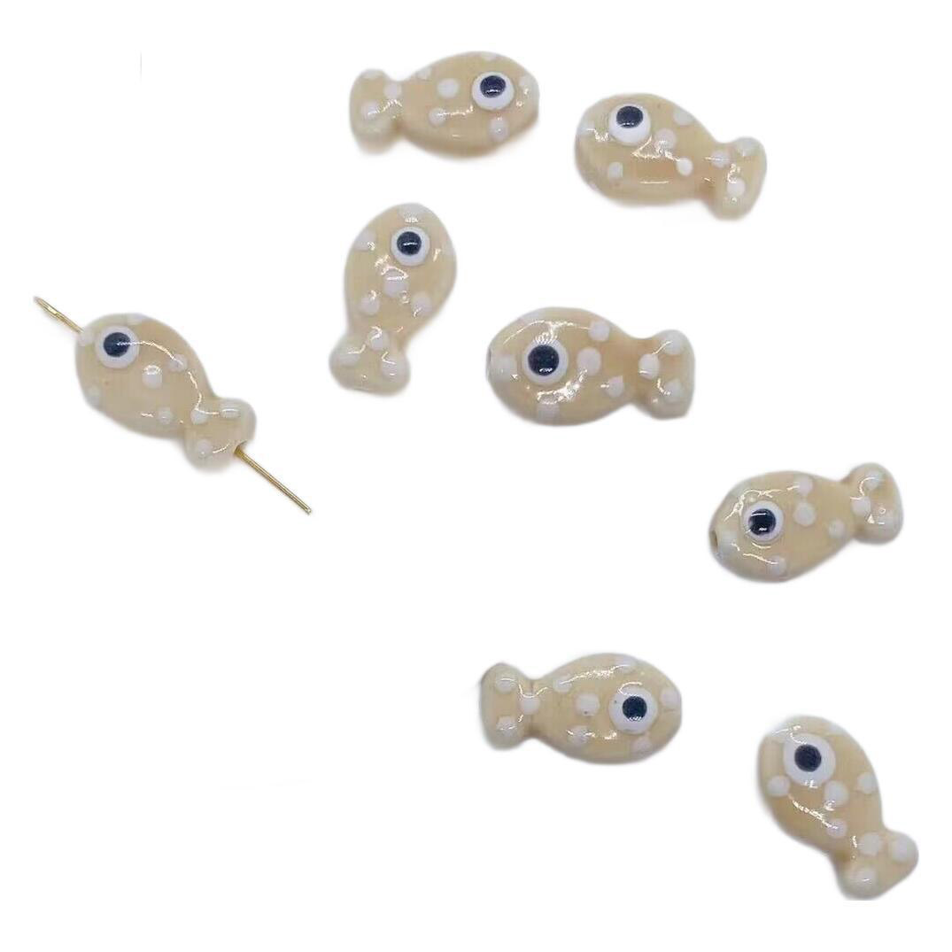 fiasrel 1bundle Ceramic Beads in Monochromatic Creative Designs – Yiwu DIY Stringing Beads for Bracelet & Necklace Craft Accessories