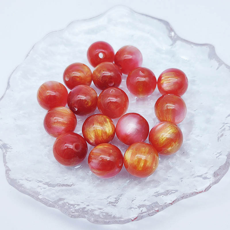 fiasrel 1bundle New 12mm Vintage Oil-Painting Style Cat’s Eye Resin Beads – DIY Round Beads for Bracelets & Phone Charm Accessories