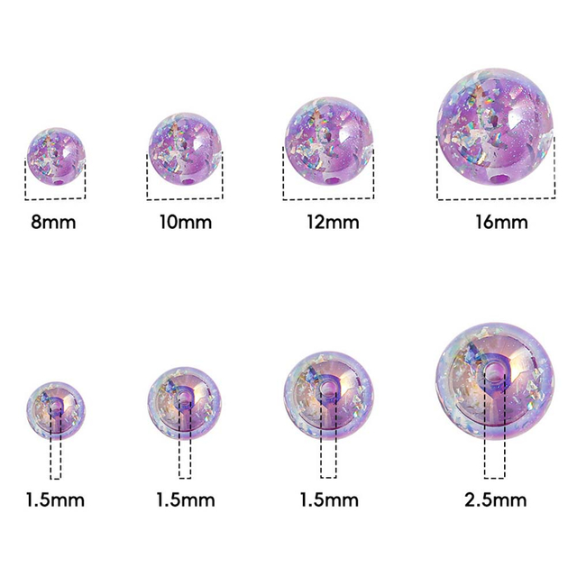 fiasrel 1bundle Dual-Tone Laser-Drilled Round Resin Beads for DIY Phone Charm Crafting