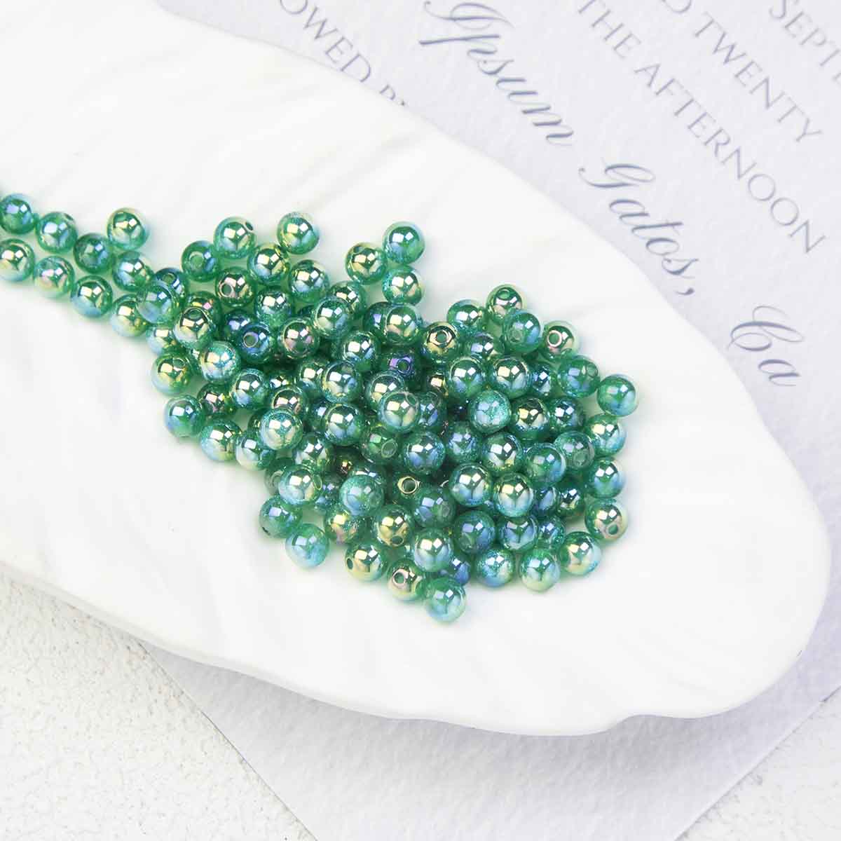 fiasrel 1bundle 6mm Gilded Moon Resin Beads - Straight Hole Small Spacer Beads for DIY Jewelry Making