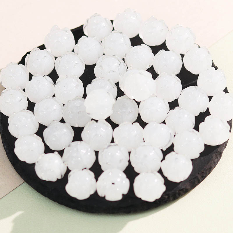 fiasrel 1bundle Lotus & Lily Glass Beads – Antique-Style Floral Loose Beads for DIY Trendy Bracelets & Jewelry Making