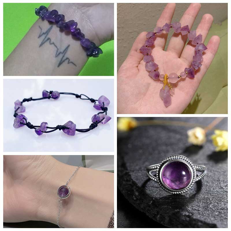 fiasrel 1bundle Natural Amethyst Beads – Faceted Abacus & Round Beads for DIY Bracelet Necklaces