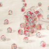 fiasrel 1bundle 10mm Icy Crackle Glass Beads with Bloom Patterns - DIY Bracelet Making Supplies 