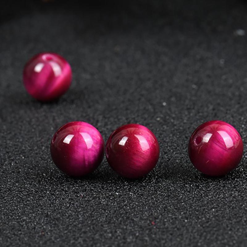 fiasrel 1bundle Rose Red Tiger Eye Beads Loose Gemstone Beads for Handmade Bracelet Making