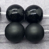 fiasrel 1bundle Black Glass Beads - Smooth & Frosted Round Loose Beads for Jewelry Making