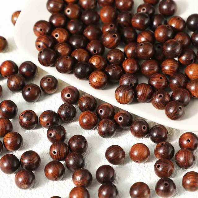fiasrel 1bundle 8MM Wooden Beads Assortment – Natural Solid Wood Round Beads for Vintage Chinese-style DIY Bracelet & Necklace Crafting