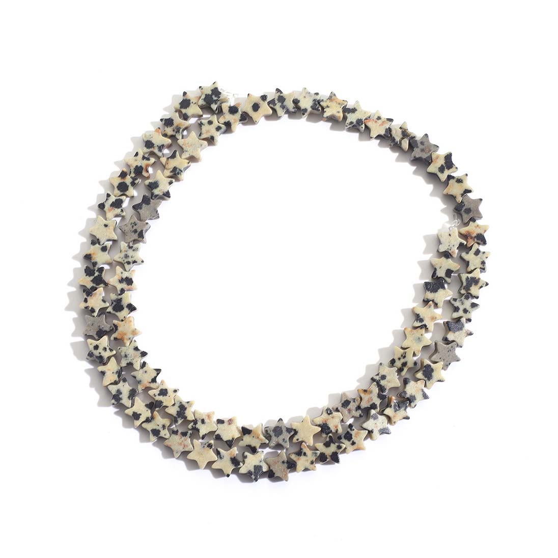 fiasrel Natural Spotted Stone Beads Black Speckled Stone Abacus Beads for DIY Jewelry and Stringing
