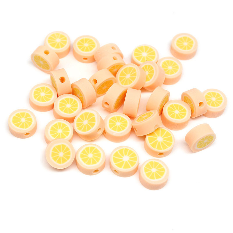 Fiasrel 1000pcs 10mm Fruit soft ceramic beads - oranges