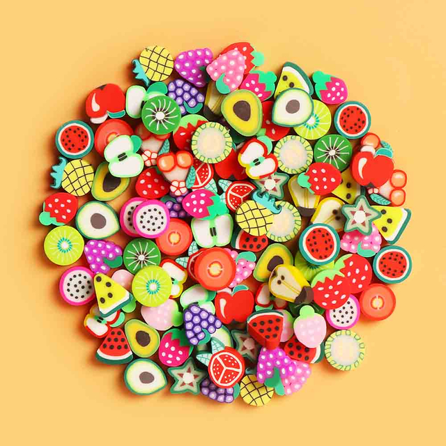 Fiasrel 100pcs Fruit soft clay accessories