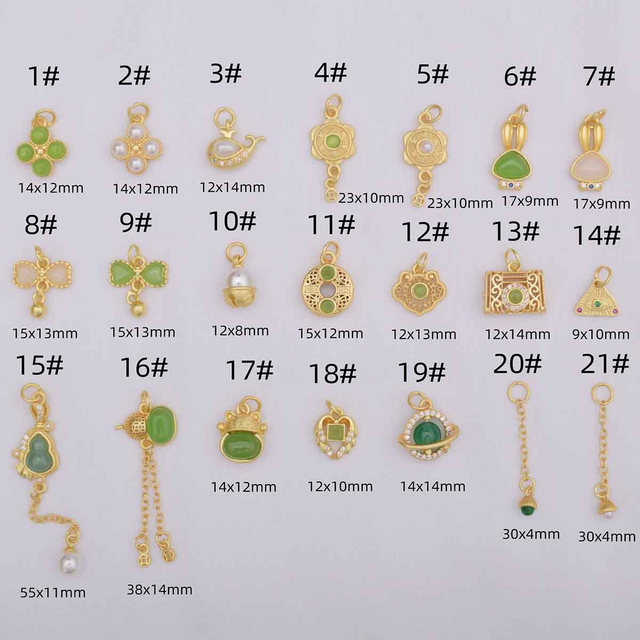 Fiasrel DIY Sand Gold Rabbit Clover Gourd Samll Drop Pendant