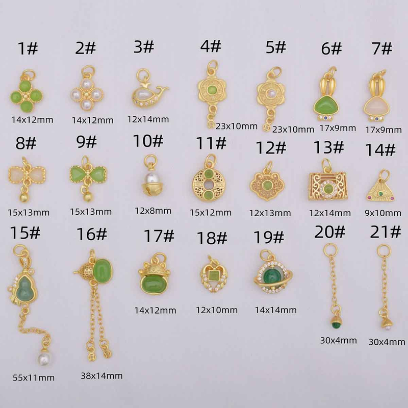 Fiasrel DIY Sand Gold Rabbit Clover Gourd Samll Drop Pendant