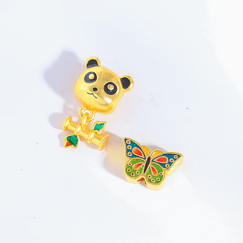 Fiasrel diy Colorful butterflies and pandas Drop Pendant