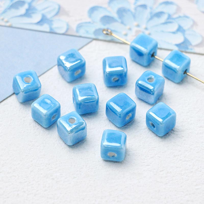 Fiasrel Fresh and delicate geometric patterned ceramic beads