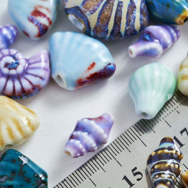 Fiasrel Colored conch ceramic beads