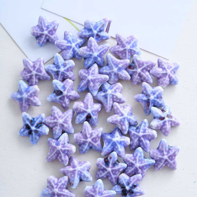 Fiasrel Colored starfish ceramic beads