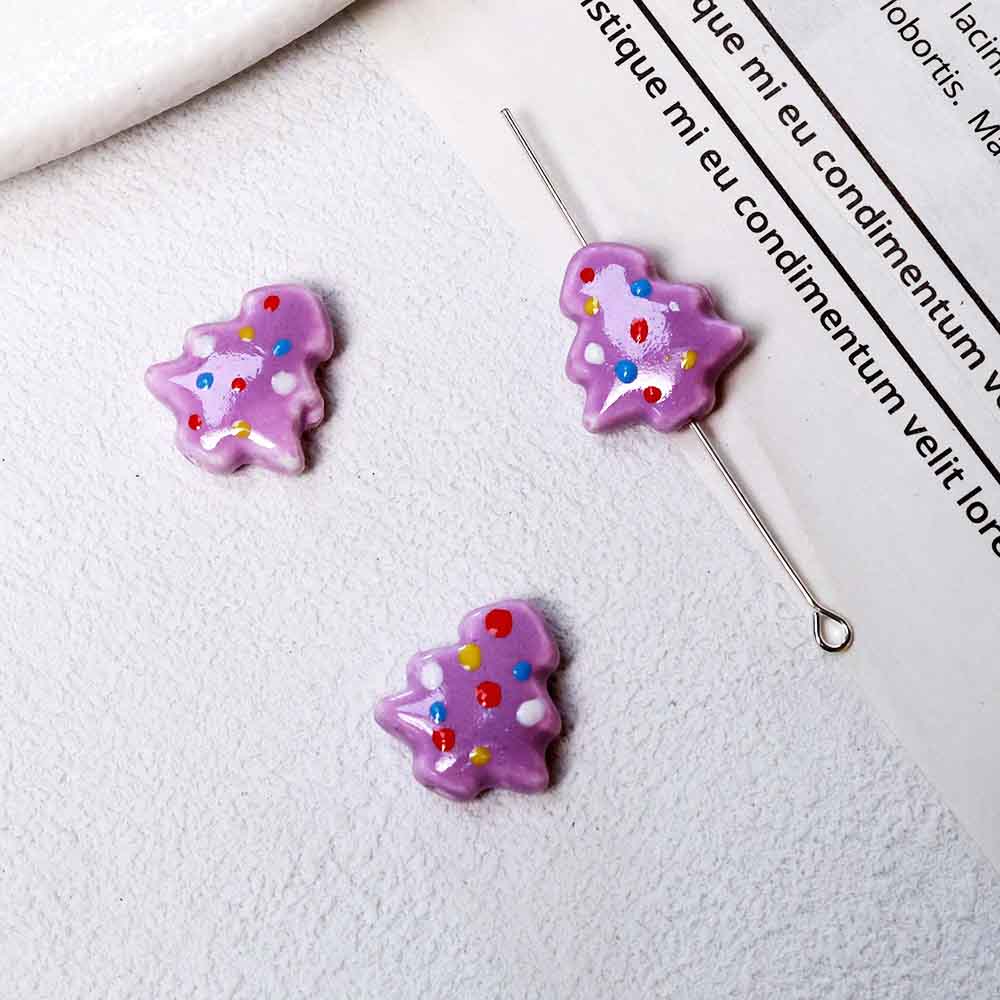 Fiasrel Hand-painted ceramic beads for cartoon Christmas trees